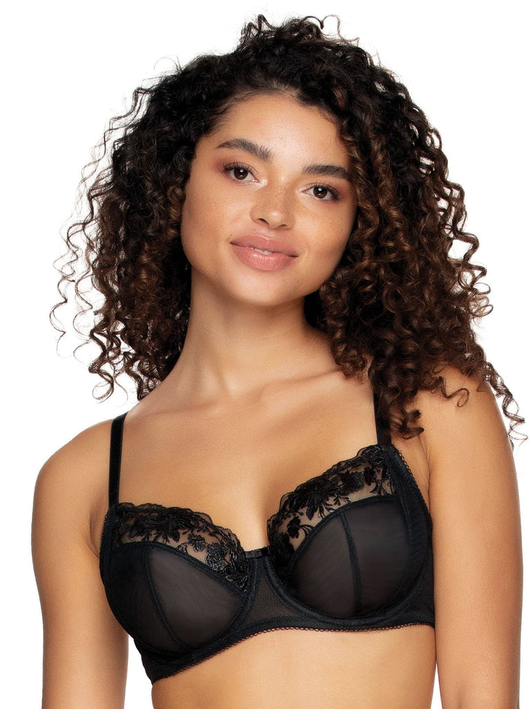 Paramour Women's Lotus Embroidered Unlined Bra - Black 34C