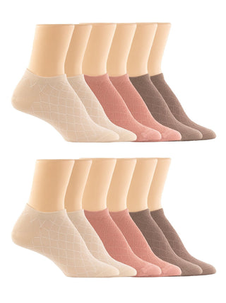 Texture Mesh No-Show Socks 6-Pack