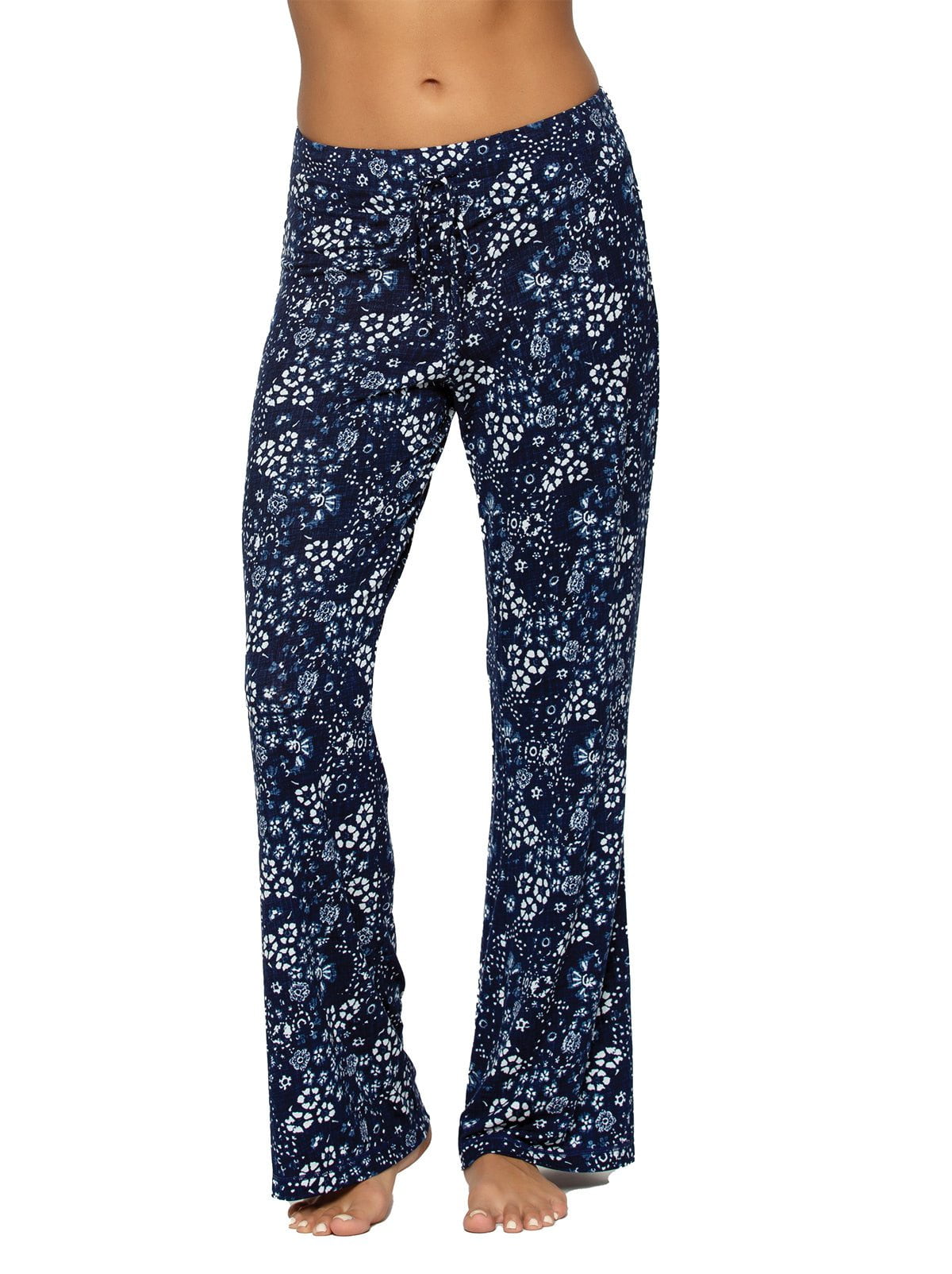 Womens Ultra Soft Drawstring Stretch Floral Print Long Wide Leg Lounge  Pants Christmas Pajama Sleeping Pants