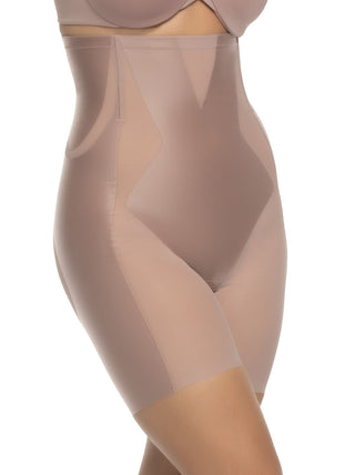 Uplifted Satin & Mesh Body-Mapped High-Waist Shaper Short