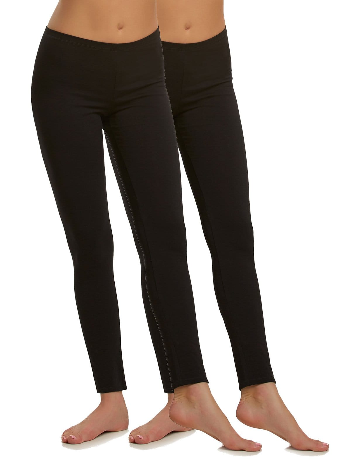 Women & Plus Soft Cotton Active Stretch Capri Length Lightweight Leggings  (2PK-Navy/Charcoal, 3X) 