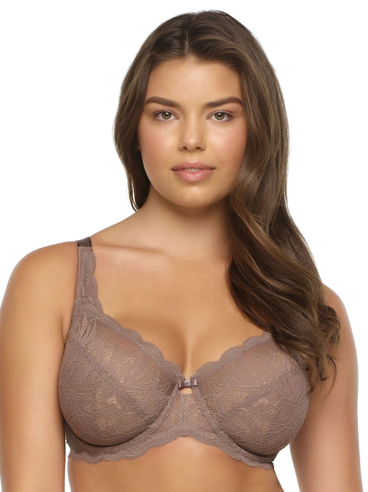 Paramour bra womens 38DDD beige padded underwired lace trim - Helia Beer Co