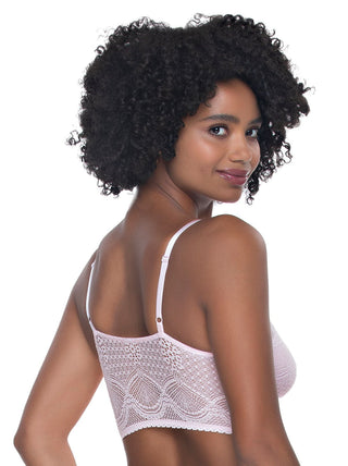 Unlined Lace and Mesh Bra - Magnet