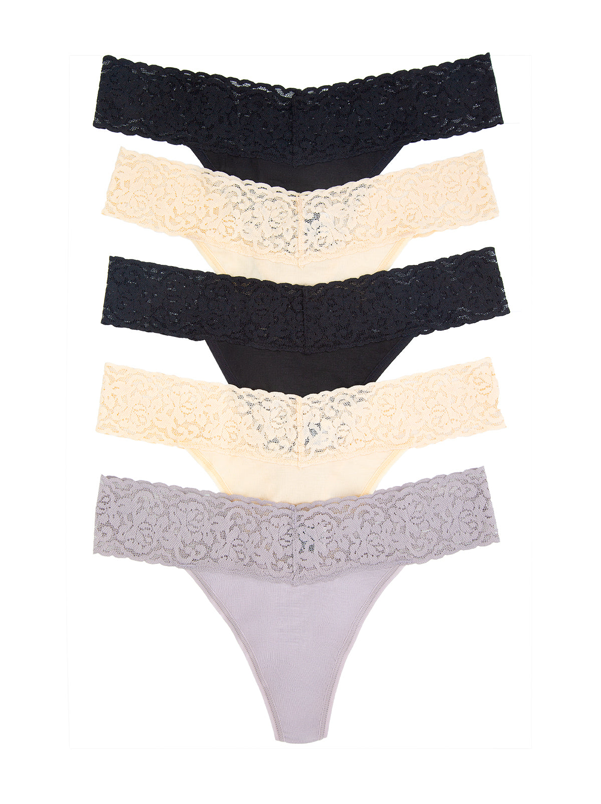 Signature Stretch Lace Top Thong 5-Pack – Felina