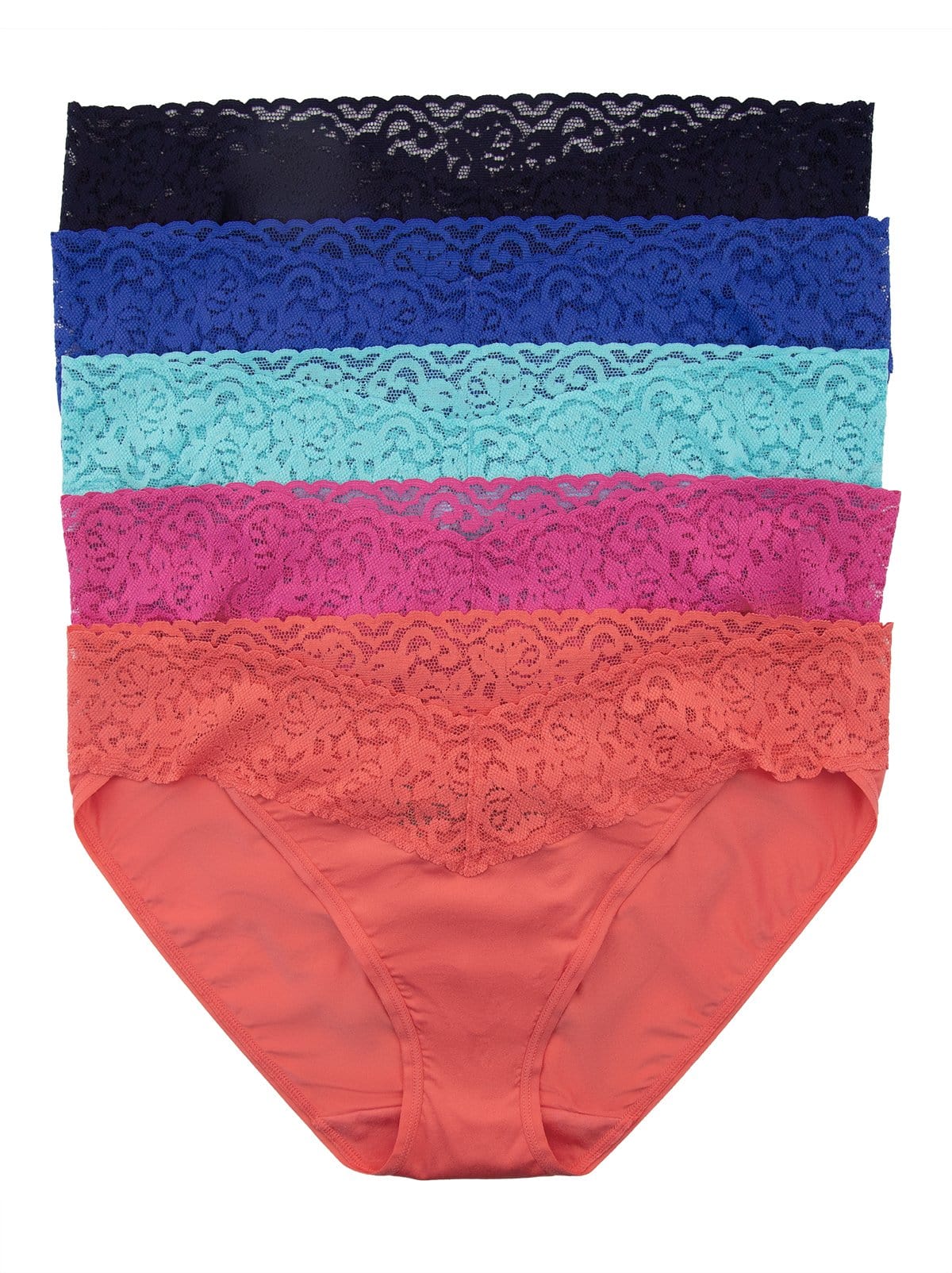Felina Signature Stretch Lace Top Women's Bikini Underwear 5-Pack