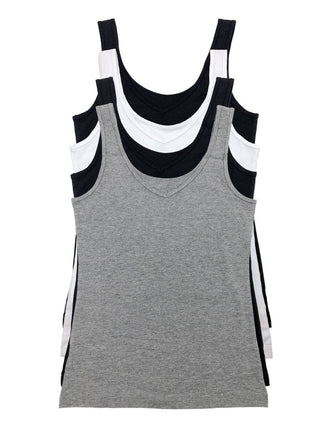 Cotton Modal Reversible Tank 4-Pack - color basics 