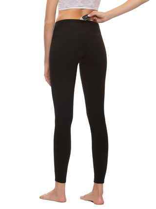 High Waisted Legging w/Hidden Pockets - color black