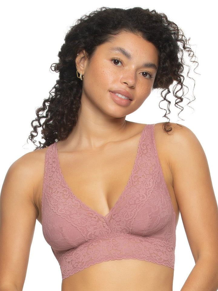 Felina  Super Stretchy Lace Triangle Bralette (Bare, Small) at   Women's Clothing store