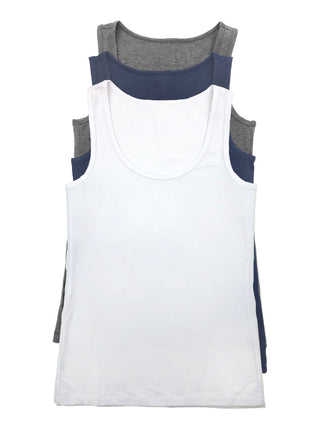 tank top 3 pack color-gray vintage indigo white